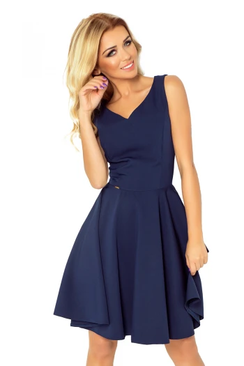  114-7 Dress circle - heart-shaped neckline - Navy Blue 