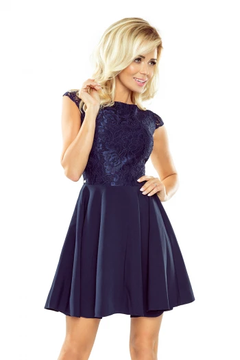  Dress MARTA with lace - navy blue 157-1 