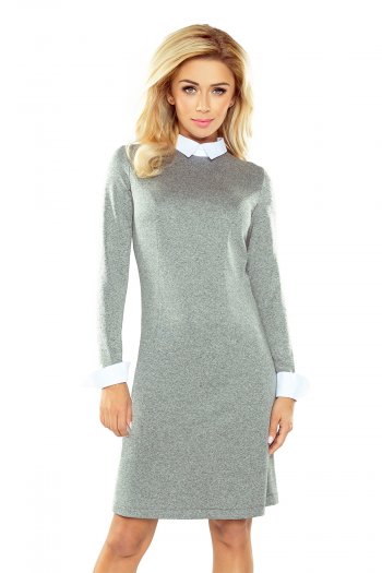  Dress with collar -  gray 167-1 