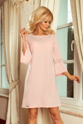  190-1 MARGARET dress with lace on the sleeves - pastel pink 