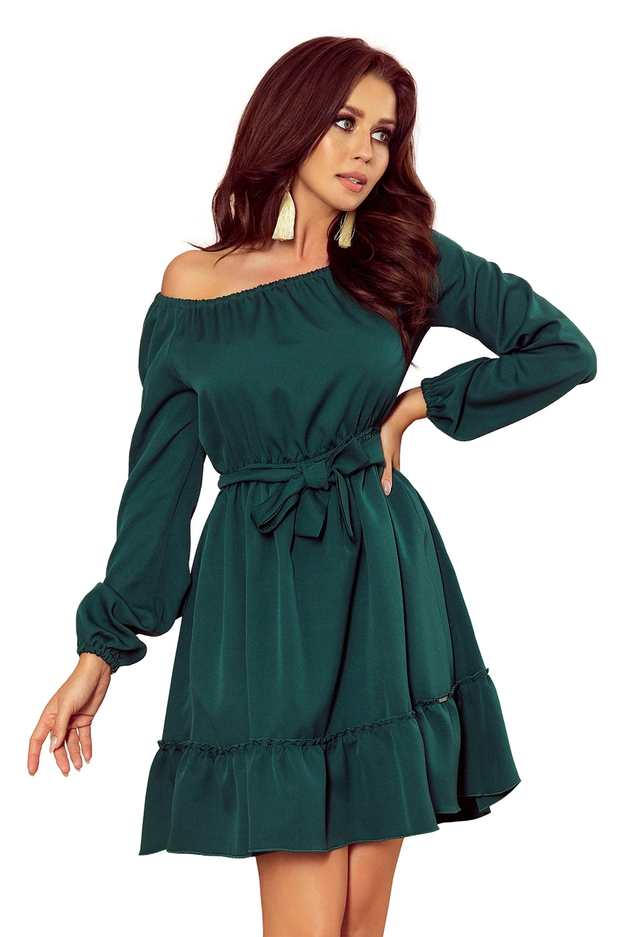265-1 DAISY Dress with frills - green