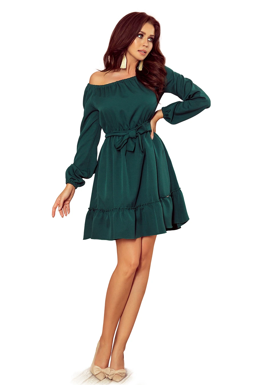 265-1 DAISY Dress with frills - green