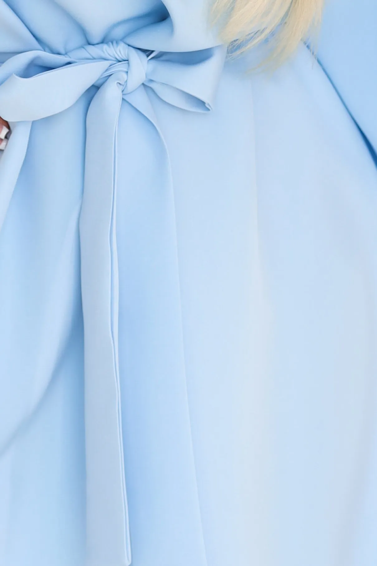287-43 SOFIA Butterfly-style dress with a tie waist - light blue