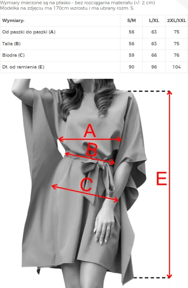 287-43 SOFIA Butterfly-style dress with a tie waist - light blue