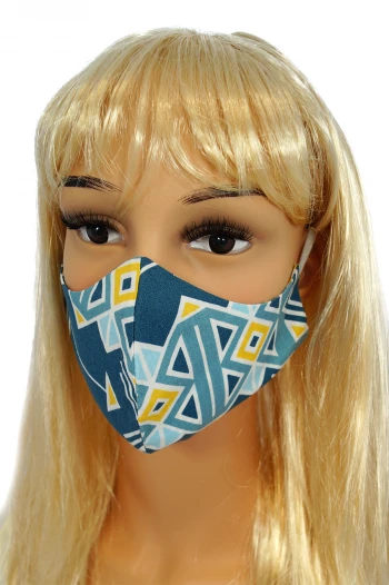 CV011 Reusable decorative masks - Dark blue arrows - 100% cotton - 2 pieces