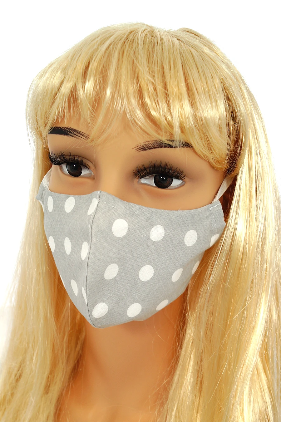 CV09 Reusable decorative masks - gray with polka dots - 100% cotton - 2 pieces