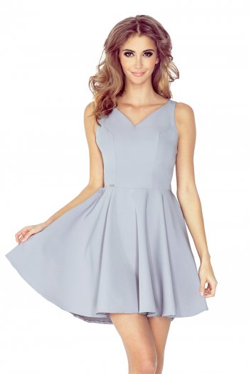  MM 014-3 Dress - heart-shaped neckline - grey 